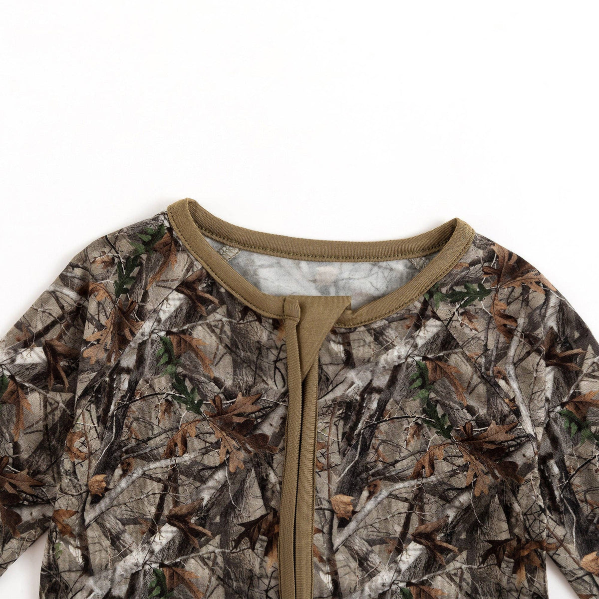 FancyPrince - Retro Leaves Bamboo Zipper Romper Pajamas