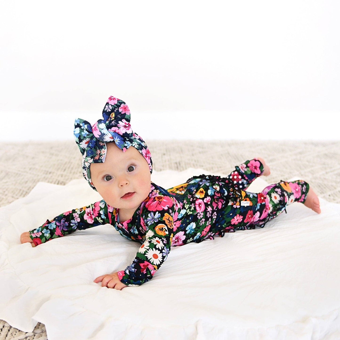 Gigi and Max - Cassandra RUFFLE ZIP Bamboo One Piece Floral Baby Clothing