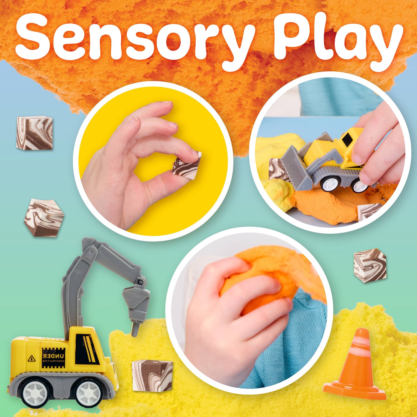 Faber-Castell / Creativity for Kids - Sensory Mini Play Kit Jar with Cloud Clay: Construction Them