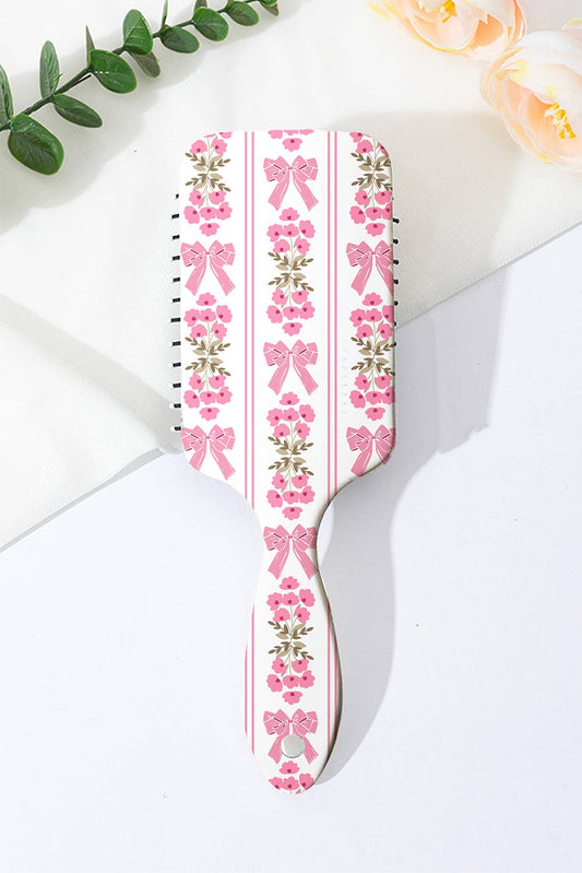 Floral Bow Print Long Handle Air Cushion Comb