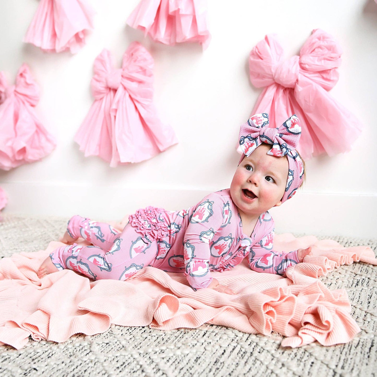 Maeve Castles RUFFLE ZIP Bamboo One Piece Baby Outfit
