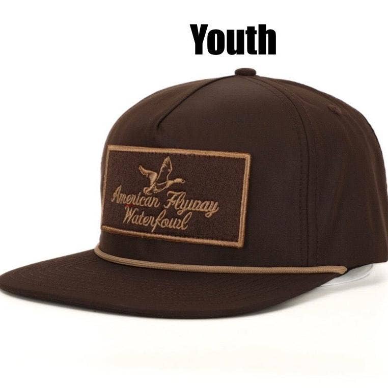 Throwback Vintage Rope Hat Brown w Patch and Tan Rope