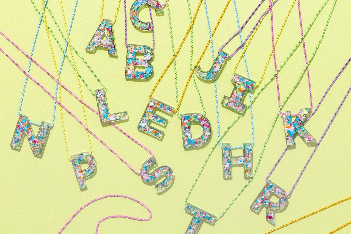 Taylor Elliott Designs - Colorful Confetti Letter Necklace