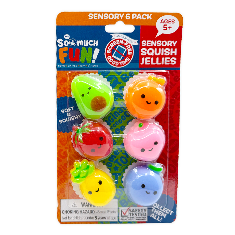 Novelty Brands - Squish Jellies Sensory Fidget Toy Assortment - 12/Display