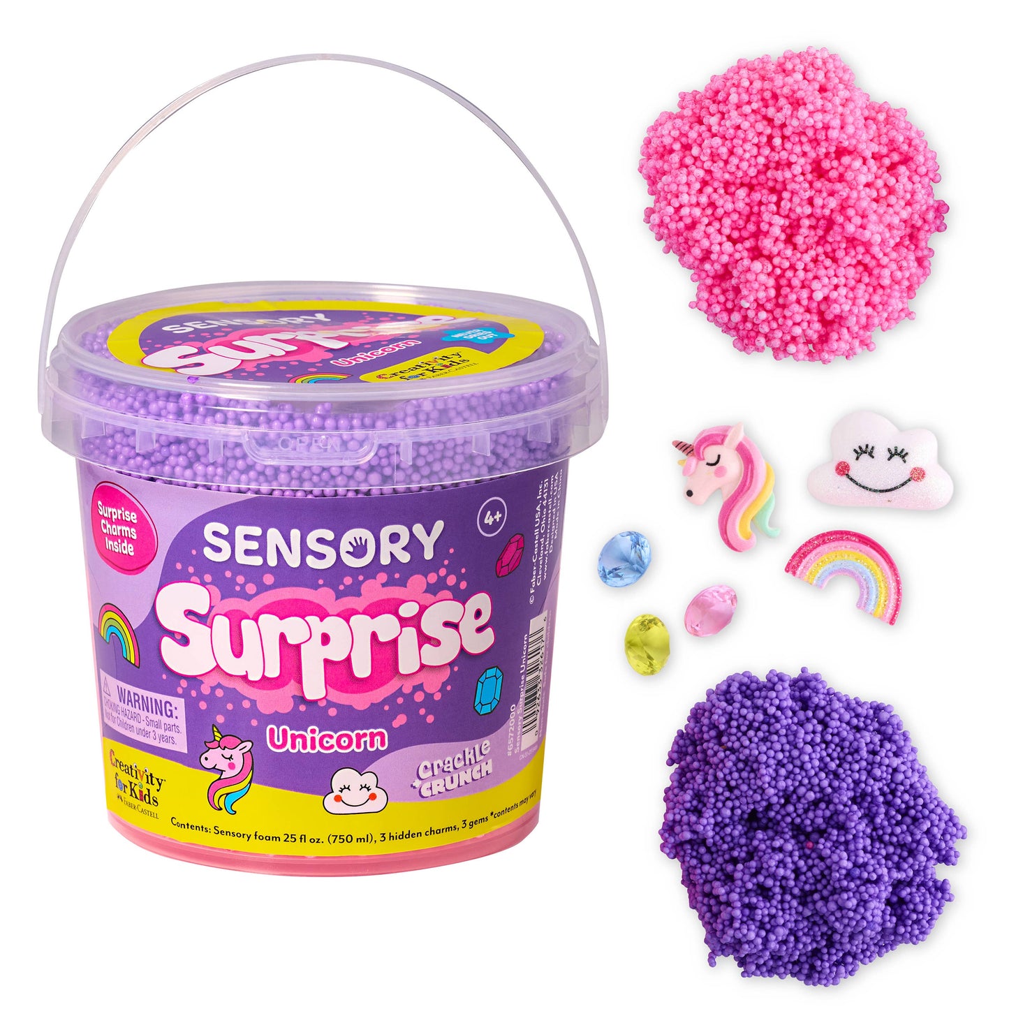 Sensory Surprise Squishy Foam Bucket - Unicorn Charms