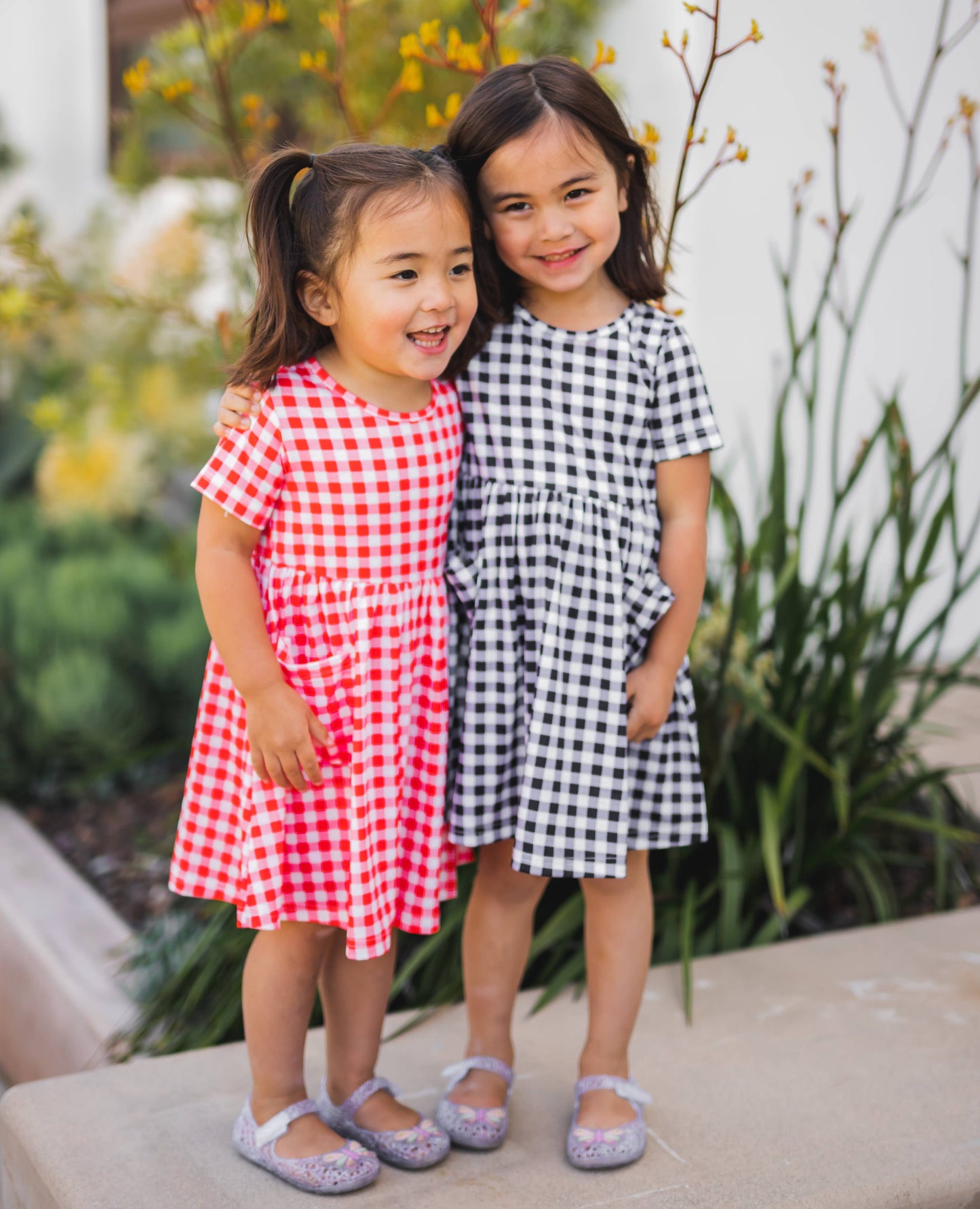 Gingham Girls Pocket Dress