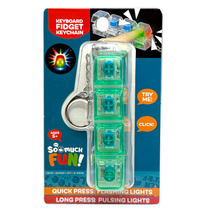 Keyboard Fidget LED Keychain Toy - 12/Display