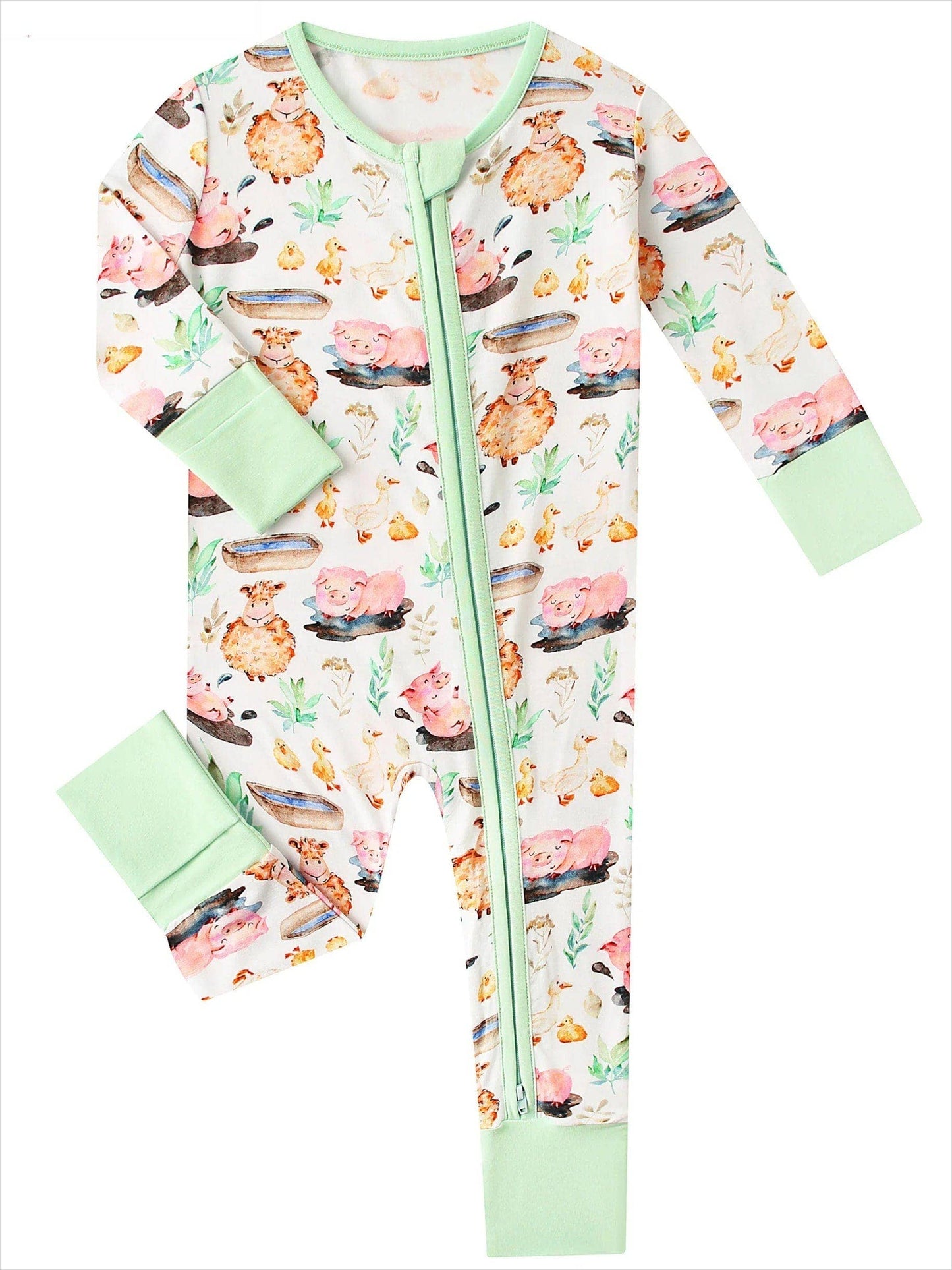 Charlie's Project Kids - Posh TOT Farmyard Fun Bamboo Baby Convertible Zippy Romper