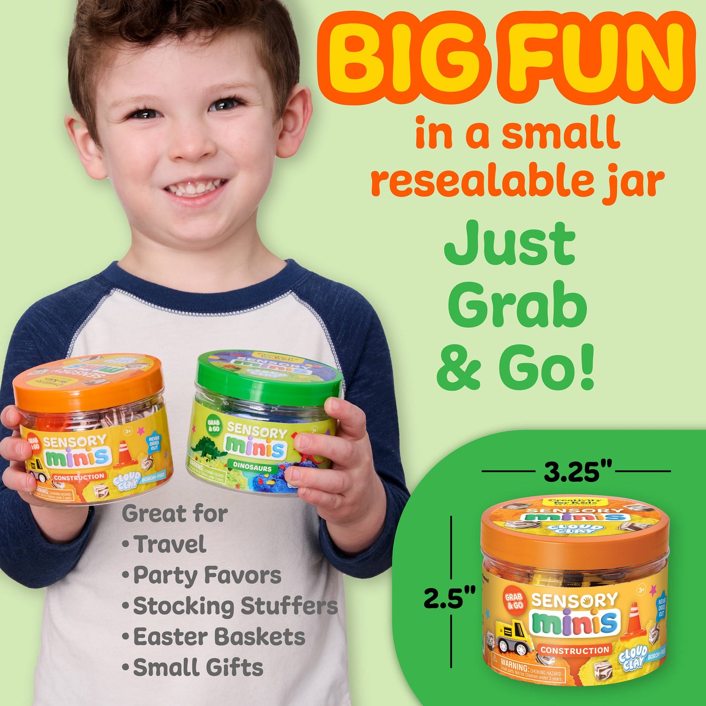 Faber-Castell / Creativity for Kids - Sensory Mini Play Kit Jar with Cloud Clay: Construction Them