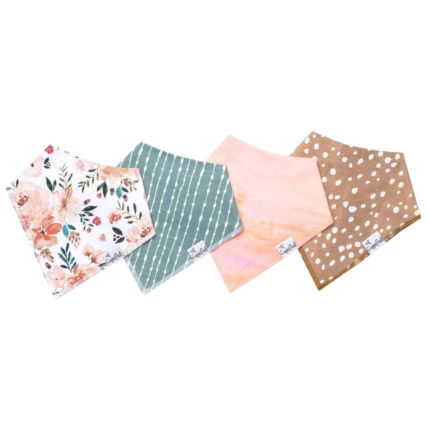 Copper Pearl - 4 Pack Baby Bandana Bibs - Autumn