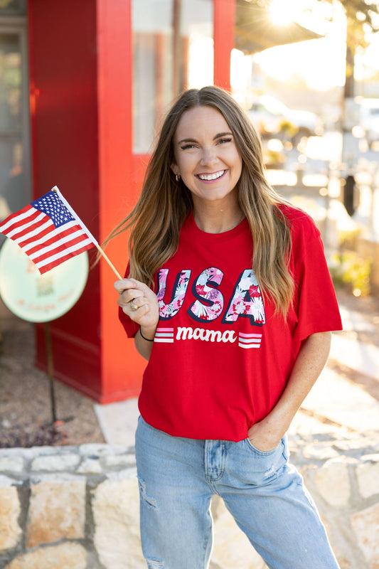 USA Mama - SS (Red)