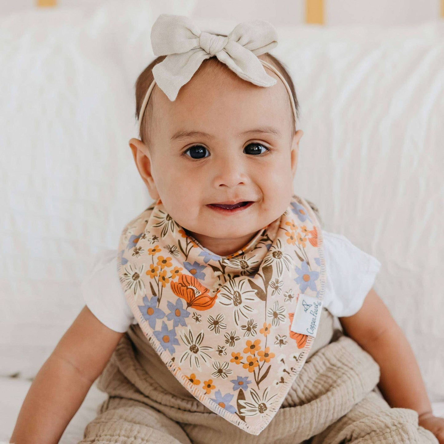 Copper Pearl - 4 Pack Baby Bandana Bibs - Eden