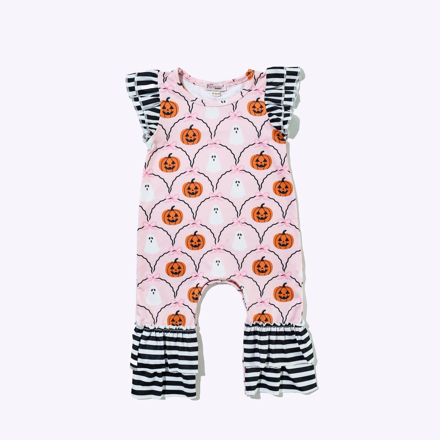 Clover Cottage - Girly Ghost Stripe Baby Romper