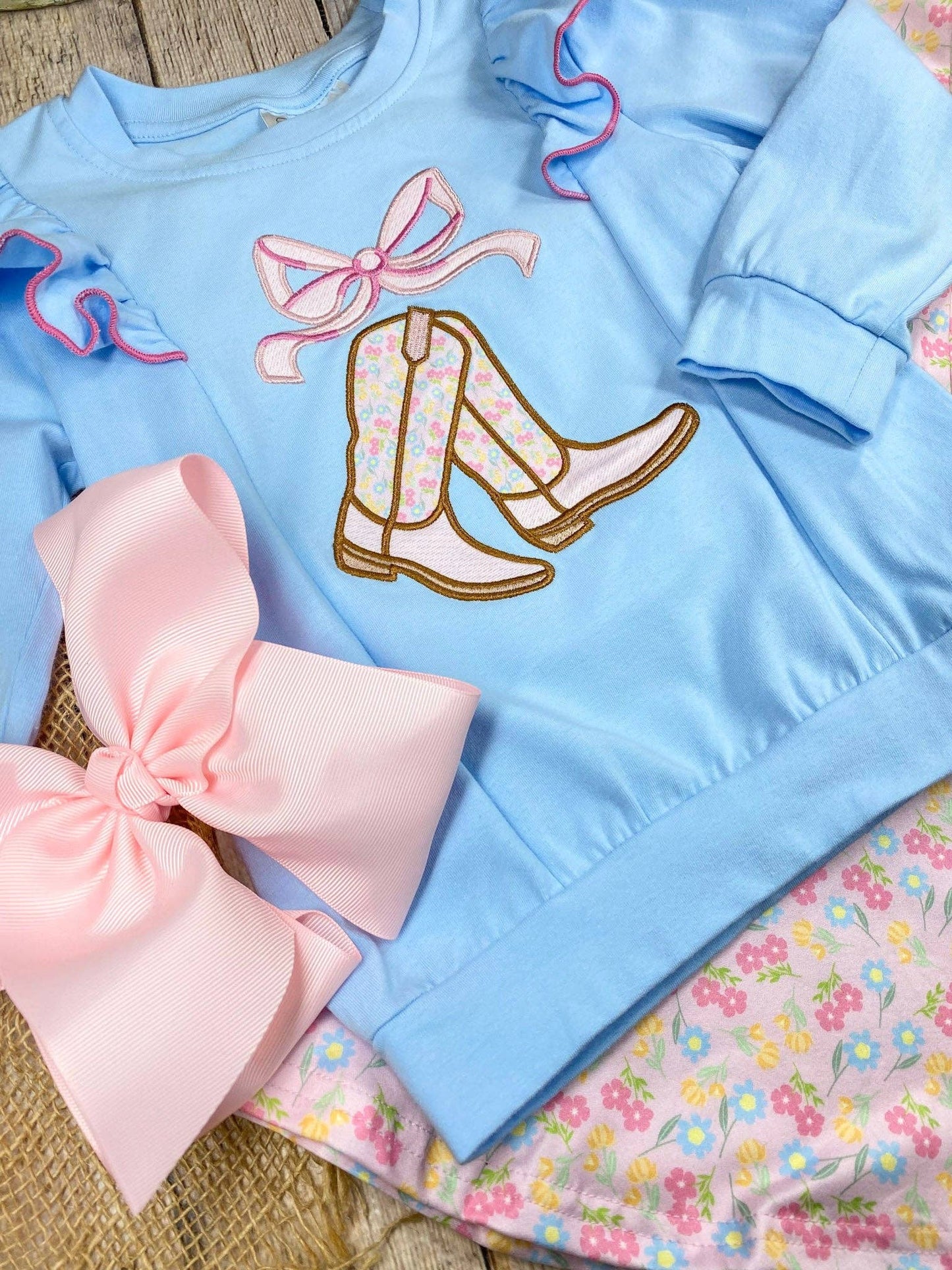 The Hair Bow Company - Boots and Bows Western Bell Bottom Set