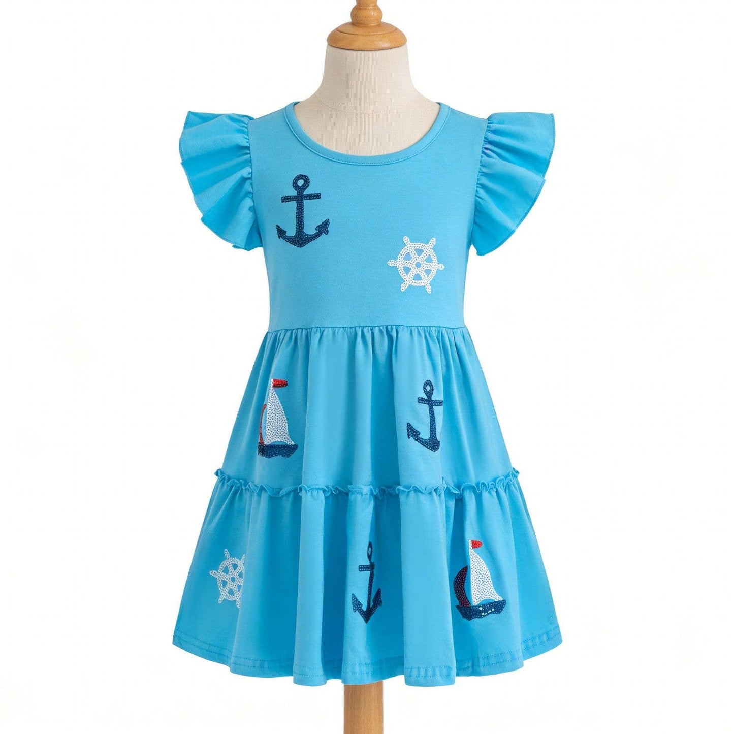 Ahoy Sequin Girls Dress