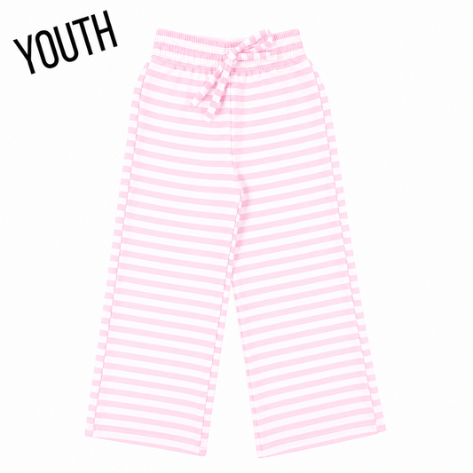 STRIPE YOUTH PANT-LIGHT PINK