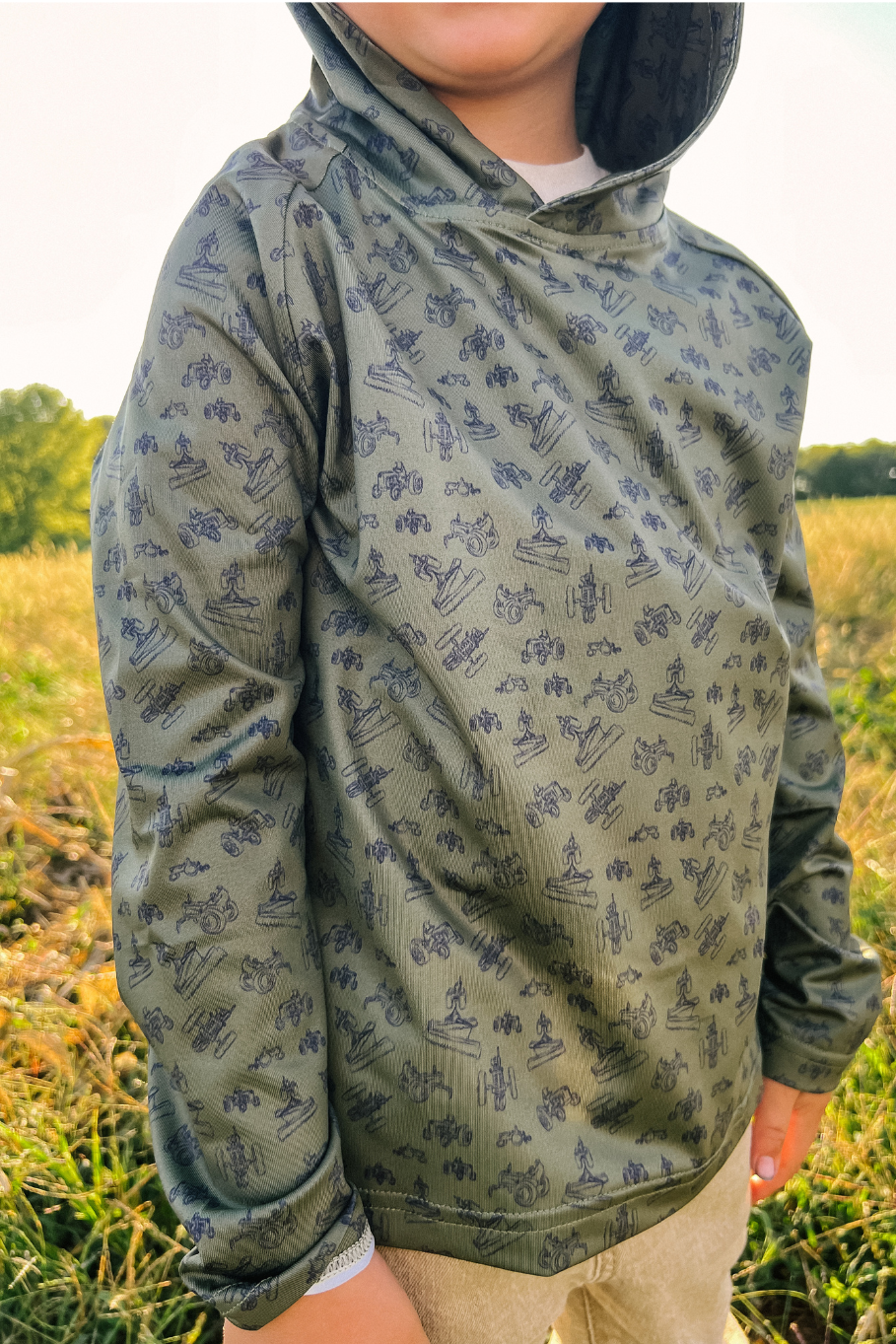 Diesel Drip Kid's Performance Hoodie in Green