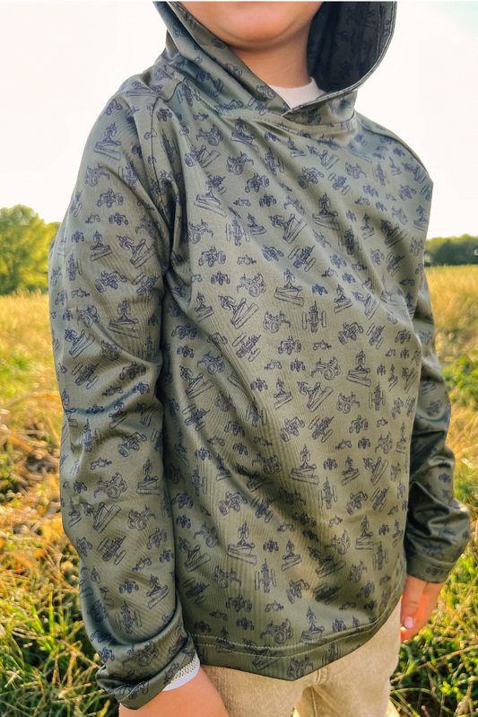 Diesel Drip Kid's Performance Hoodie in Green