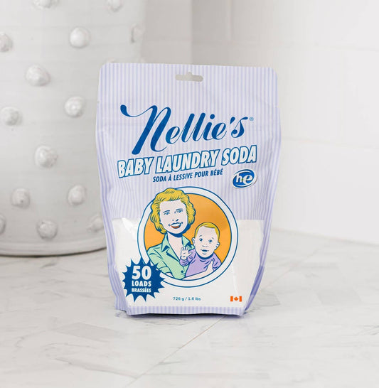 Nellie's Clean - Baby Laundry Soda - Powder Detergent - 50 Load Pouch