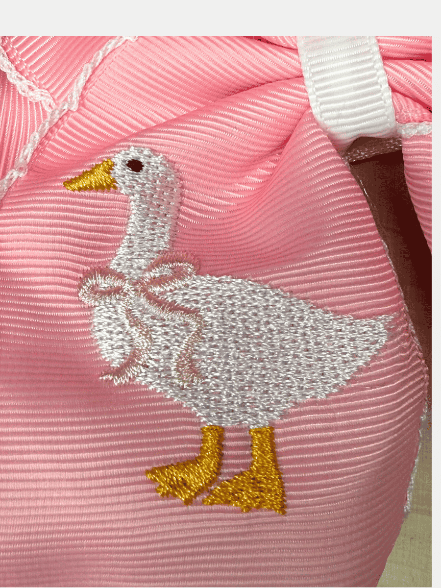 The Hair Bow Company - Duck Duck Goose Moonstitch Hair Bow | Clip or Headband