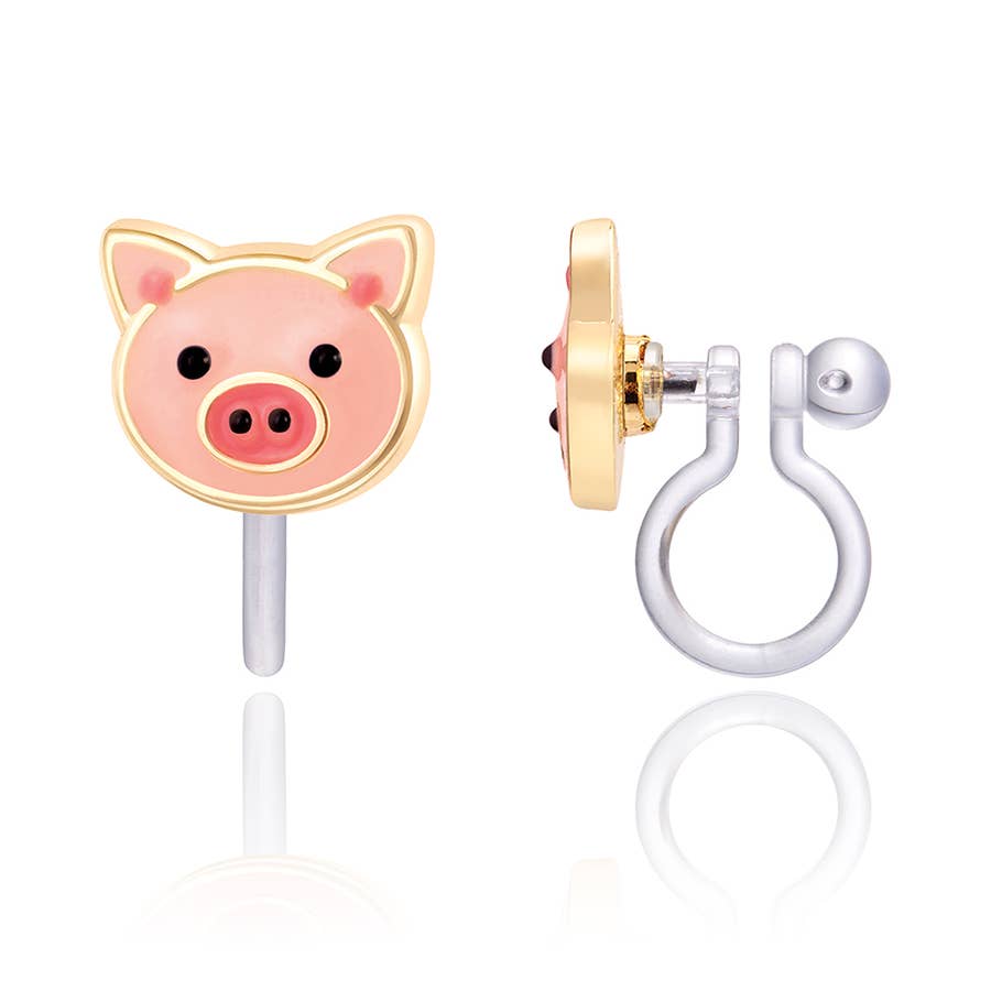 CLIP ON Cutie Earrings- Precious Pig