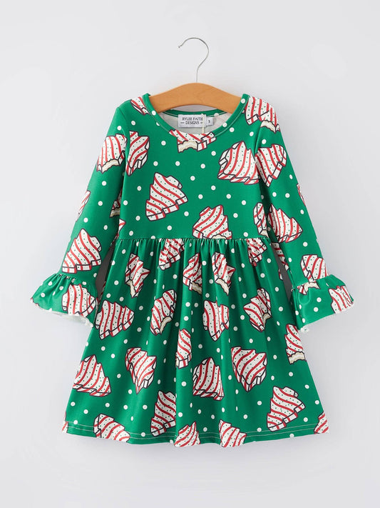 Rylee Faith Designs - Christmas Gingerbread Print Girls Dress