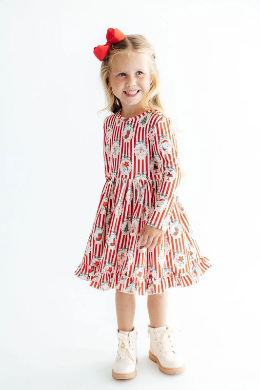 Santa's Sweet  Shoppe L/S Ruffle Twirl Dress