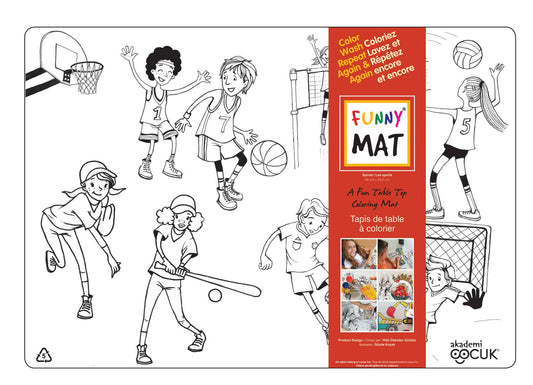 Funny Mat - Table top coloring mat, sports